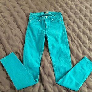 Teal blue Hudson skinny jeans